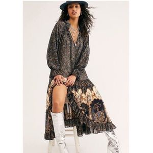 Free People Long sleeve Feelin Groovy Maxi Dress Size L